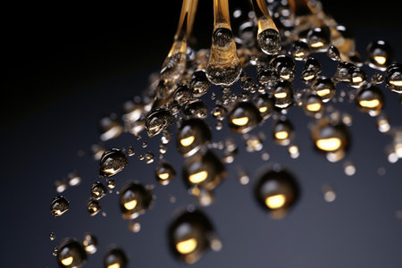 water drops fall to form ripples professional advertising photographyの素材