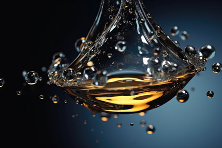 water drops fall to form ripples professional advertising photographyの素材