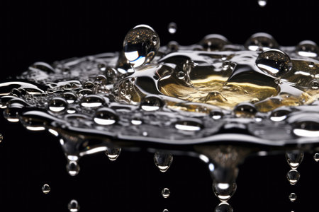 water drops fall to form ripples professional advertising photographyの素材