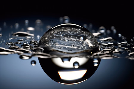 water drops fall to form ripples professional advertising photographyの素材