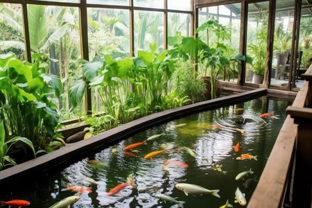 fish pond at home design ideas professional advertising photographyの素材