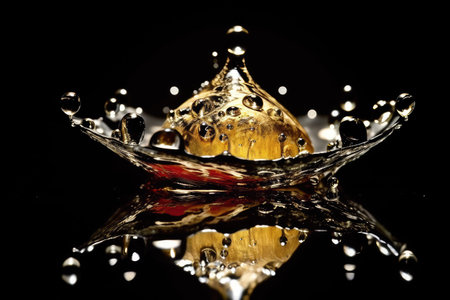 water drops fall to form ripples professional advertising photographyの素材