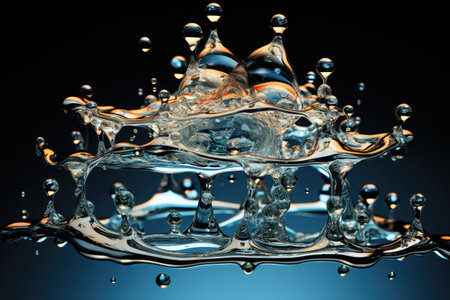 water drops fall to form ripples professional advertising photographyの素材