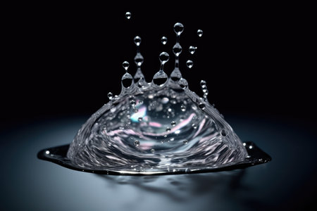 water drops fall to form ripples professional advertising photographyの素材