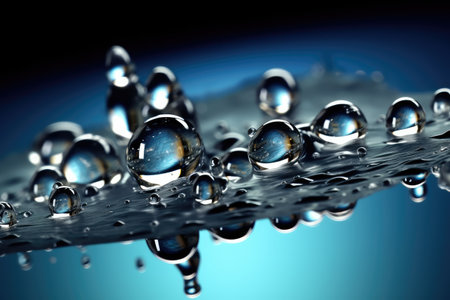 water drops fall to form ripples professional advertising photographyの素材
