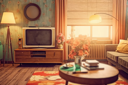 vintage interior design professional photograpphy AI Generatedの素材