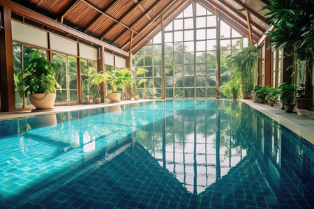 swimming pool at home design professional photograpphy AI Generatedの素材