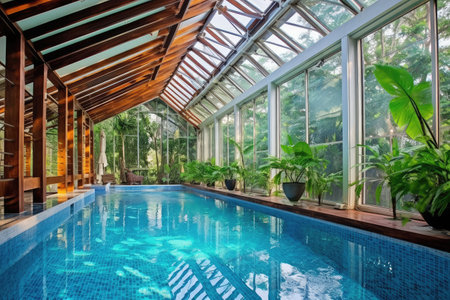 swimming pool at home design professional photograpphy AI Generatedの素材