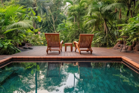 swimming pool at home design professional photograpphy AI Generatedの素材