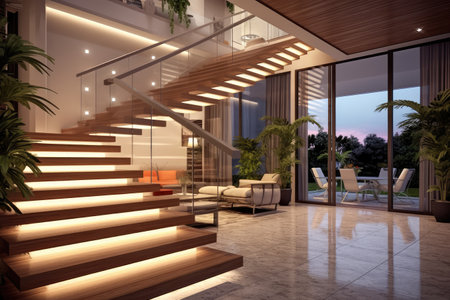 Interior design of modern entrance hall professional advertising Photography ai generatedの素材