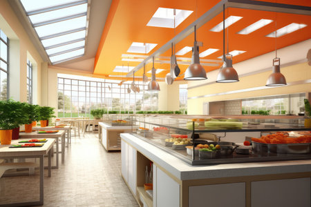school canteen design professional advertising Photography ai generatedの素材