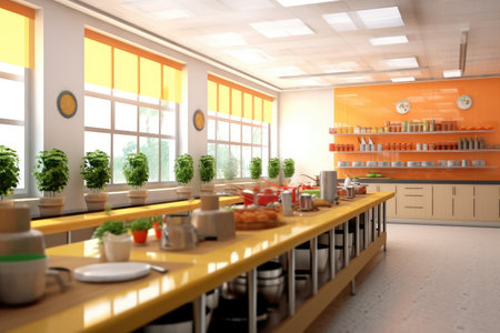 school canteen design professional advertising Photography ai generatedの素材