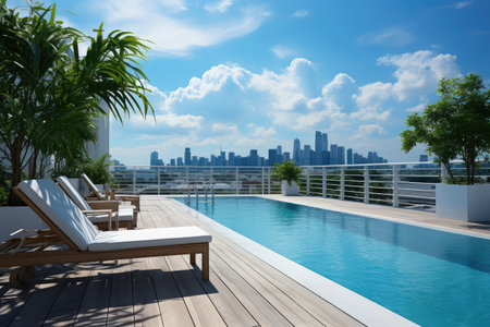 rooftop swimming pool design professional advertising photographyの素材