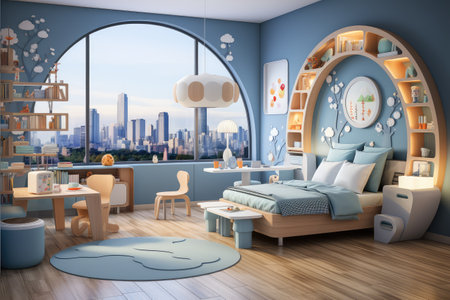 Childrens bedroom inspiration design decorated in house professional advertising photographyの素材