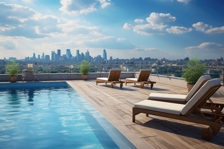 rooftop swimming pool design professional advertising photographyの素材