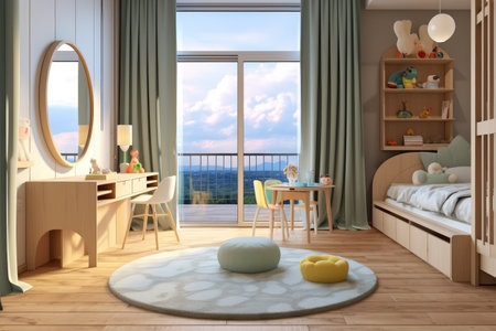 Childrens bedroom inspiration design decorated in house professional advertising photographyの素材