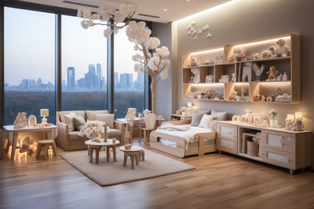 Childrens bedroom inspiration design decorated in house professional advertising photographyの素材