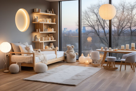 Childrens bedroom inspiration design decorated in house professional advertising photographyの素材