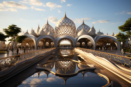 architecture mosque design professional advertising photography AI Generatedの素材