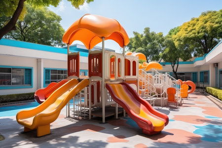 Playground in the school situation professional advertising photographyの素材