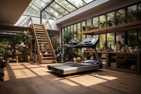 gym in the home professional advertising photographyの素材