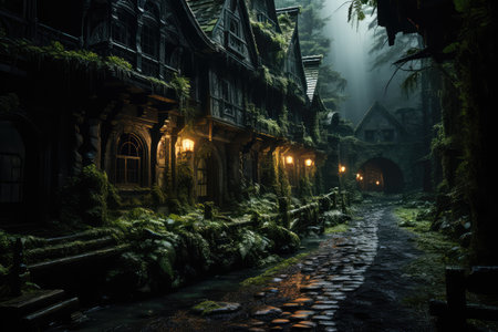 hermitage lush forest dark arts high contrast professional advertising photographyの素材