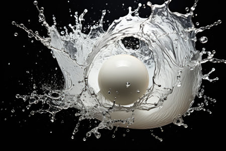 stock photo of grey water liquid splash in sphere professional advertising photographyの素材