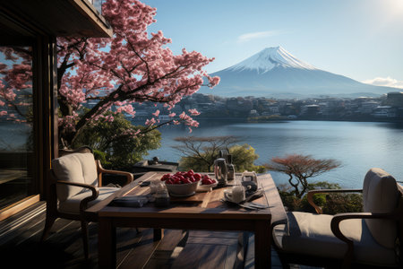 mountain fuji view japanese vacation traveling destination professional photograpyの素材