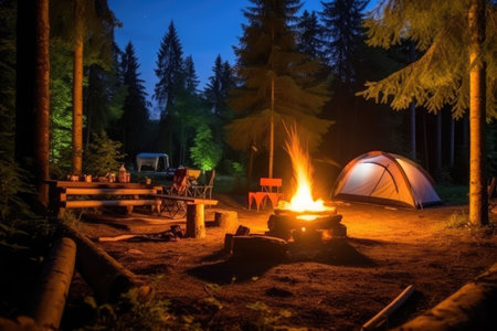 campsite in the beach in the morning view advertising landscape photographyの素材