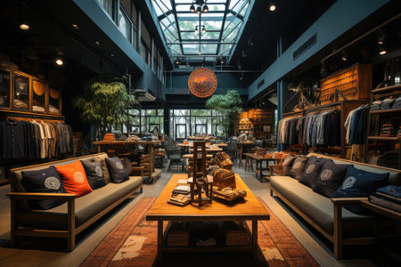 inside tshirt store lobby view industrialistの素材