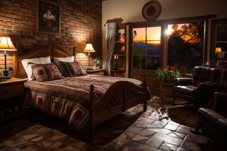 Accommodation Lodging bedroom inspiration in hotels professional advertising photographyの素材
