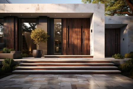 Doorstep with facade modern luxury design home decoration professional advertising photographyの素材