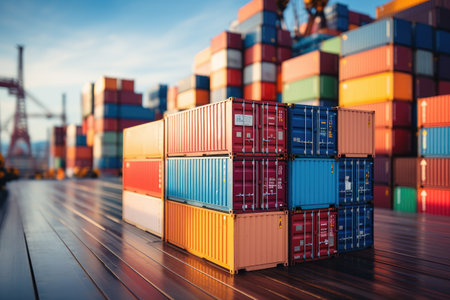 seaside port container terminal situation professional advertising photographyの素材