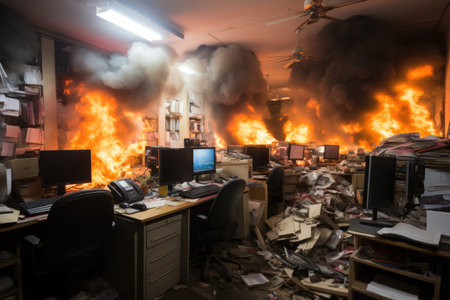 situation office Fire Starting Scenarios professional advertising photographyの素材