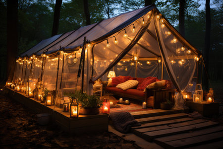luxury retail camping tent mind training glamping professional advertising photographyの素材