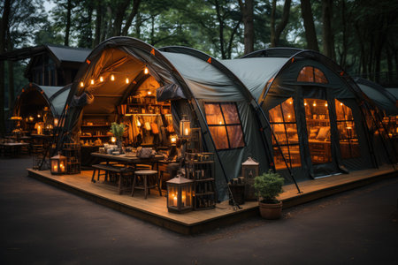 luxury retail camping tent mind training glamping professional advertising photographyの素材