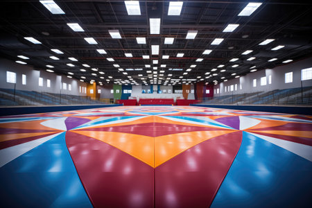 modern gymnastic arena professional advertising photographyの素材