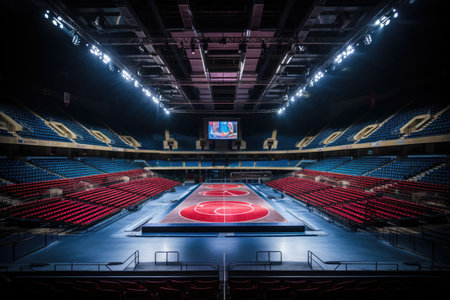 modern gymnastic arena professional advertising photographyの素材