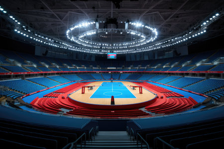 modern gymnastic arena professional advertising photographyの素材