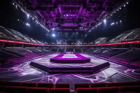 modern gymnastic arena professional advertising photographyの素材