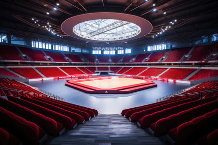 modern gymnastic arena professional advertising photographyの素材