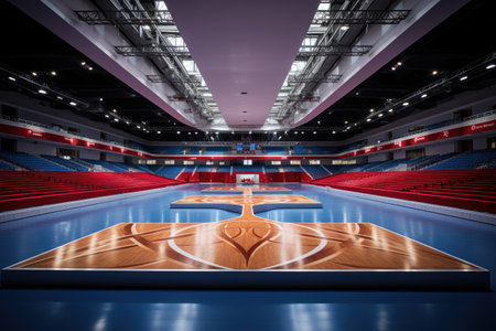 modern gymnastic arena professional advertising photographyの素材