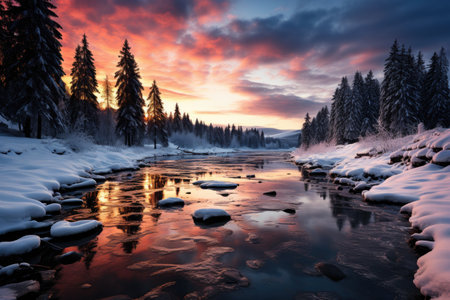 beautiful winter atmosphere professional advertising photographyの素材