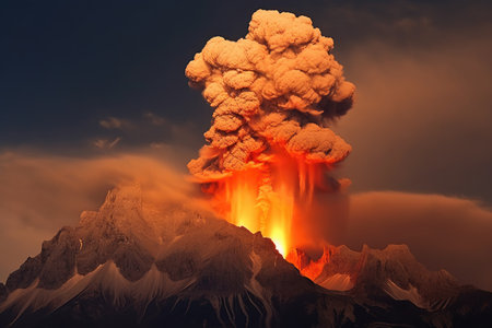 stock photo of volcanic eruption professional advertising photographyの素材