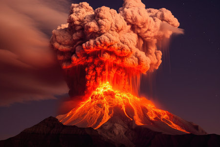 stock photo of volcanic eruption professional advertising photographyの素材