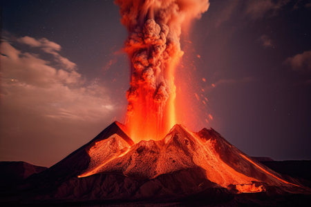 stock photo of volcanic eruption professional advertising photographyの素材