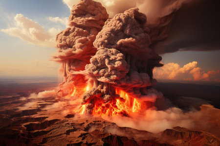 stock photo of volcanic eruption professional advertising photographyの素材