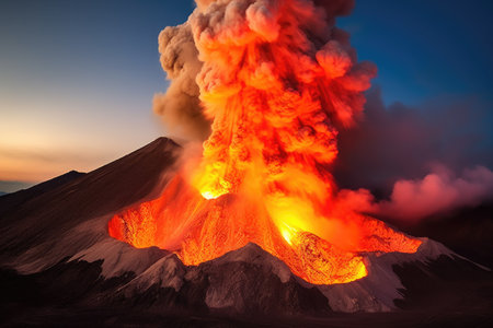 stock photo of volcanic eruption professional advertising photographyの素材
