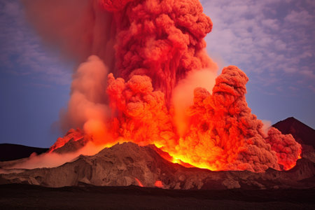 stock photo of volcanic eruption professional advertising photographyの素材