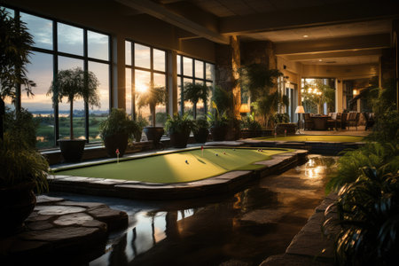 indoor golf court tools and equipment design ideas photographyの素材
